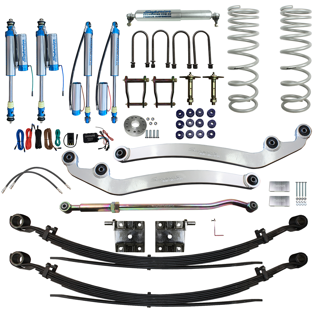 Superior Engineering 4 Inch (100mm) Lift Kit Suitable For Toyota LandCruiser 79 Series Dual Cab 8/2016 on 4.5lt V8 - SUP-79G2-DC-8-KIT-4INCH